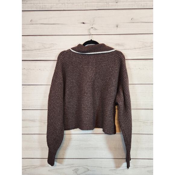 So Good For Life Women's Brown Stretch‎ V-Neck Long Sleeve Sweater Size Large - Picture 2 of 6